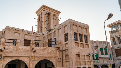 Historic building in Souq Waqif district of Doha, Qatar.