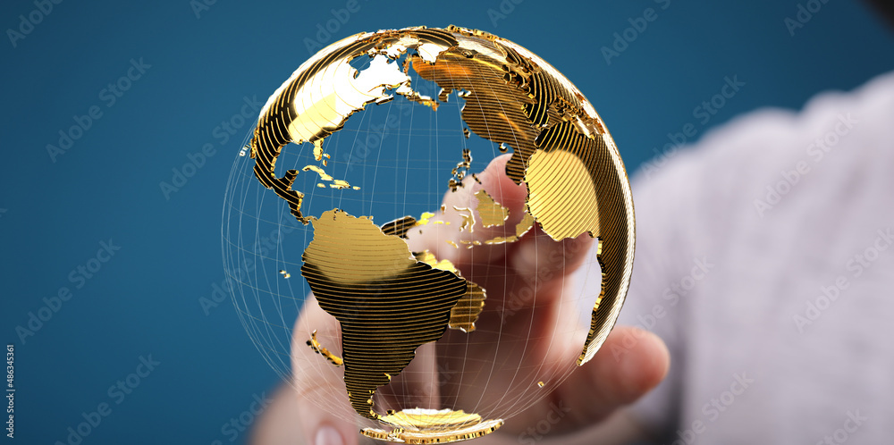 Poster world map with satellite data connections. connectivity across the world