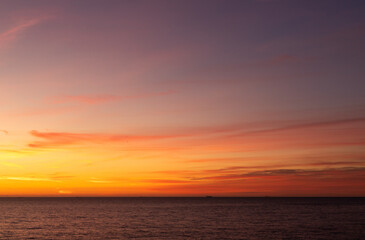 Naklejka na ściany i meble Sunset over the sea, Canidelo, Portugal