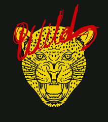 Tattoo tribal leopard graphic design vector art