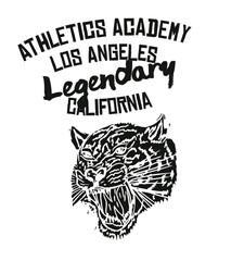 California Los Angeles athletic academy wild cats  team graphic design vector art