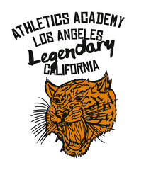 California Los Angeles athletic academy wild cats  team graphic design vector art