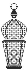Decorative lamp with pattern glass. Festive lantern icon