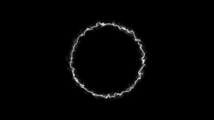 Fototapeta premium Geometric Minimalistic Background - Circle illustration with colorful electric FX for scifi images and texts - Techno wallpaper with circle effect and glow