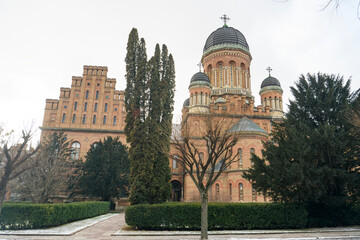 Fototapeta premium Orthodox Church of Three Saints on the territory of Chernivtsi National University in Chernivtsi, Ukraine