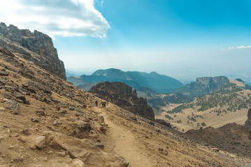Valley of Popocatepetl and Iztaccihuatl volcanos