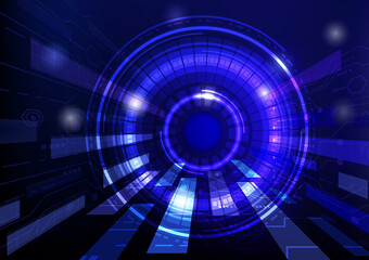 Blue circles with a high-tech design.