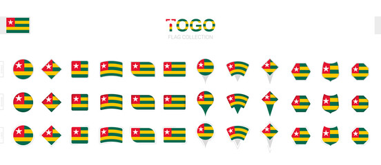 Large collection of Togo flags of various shapes and effects.