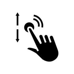 gesture hand scroll glyph icon vector. gesture hand scroll sign. isolated contour symbol black illustration