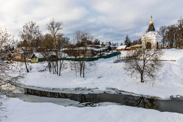 historical center of a small county town Pavlovsky Posad, Russia