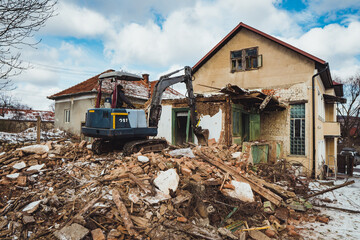Old house being demolished.
