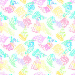 Vector seamless pattern with colorful scrawls. Artistic simple pattern with hand drawn shapes.