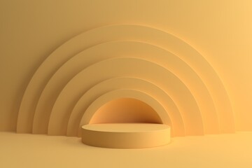 Abstract yellow color background, minimalist mockup for podium,modern stage, display or showcase, 3d rendering.	