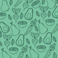 pattern of fruits and vegetables