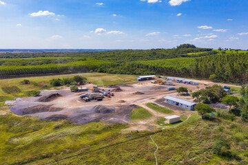 Jorge Naville,Mbocayaty del Guaira, Paraguay - February 10, 2022: Construction site for the new...