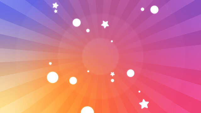 A gradient background with spheres and stars around it