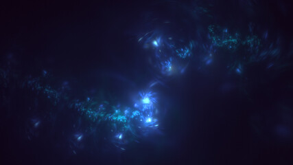 3D rendering abstract blue fractal light background