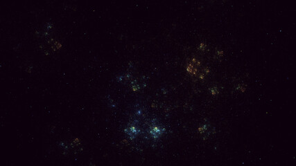 3D rendering abstract blue fractal light background