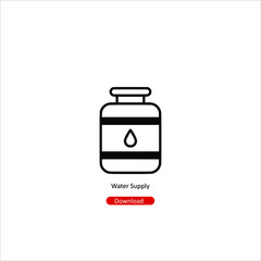 Water Supply - icon vector icon. Editable stroke. Linear style sign for use web design and mobile apps, logo. Symbol illustration. Pixel vector graphics - Vector