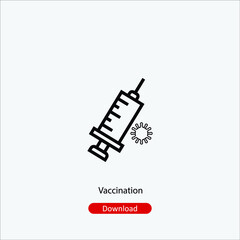 Vaccination - icon vector icon. Editable stroke. Linear style sign for use web design and mobile apps, logo. Symbol illustration. Pixel vector graphics - Vector