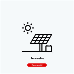 Renewable - icon vector icon. Editable stroke. Linear style sign for use web design and mobile apps, logo. Symbol illustration. Pixel vector graphics - Vector