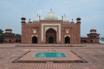 Mosque of the Taj Mahal. Agra, Uttar Pradesh, India.