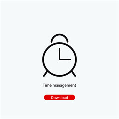 Time management - icon vector icon. Editable stroke. Linear style sign for use web design and mobile apps, logo. Symbol illustration. Pixel vector graphics - Vector