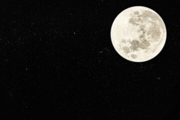 Fototapeta na wymiar Super Full moon against the background of the starry sky