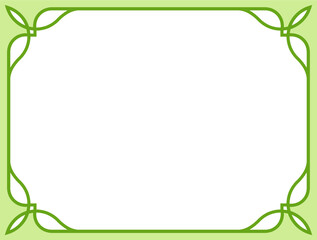Green border frame board. Vector background. Simple rectangular billboard, plaque, signboard or label 
