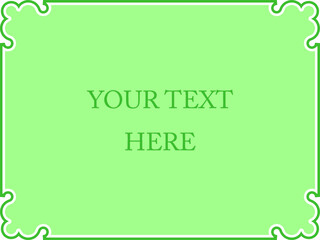 Green border frame board. Vector background. Simple rectangular billboard, plaque, signboard or label 