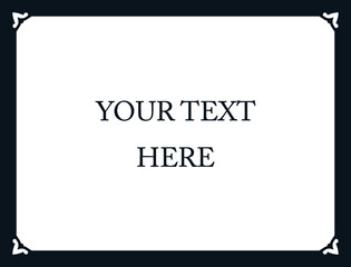 Vector border frame board. Simple rectangular billboard, plaque, signboard or label 