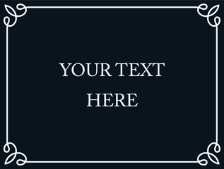 Black border frame board. Vector simple rectangular billboard, plaque, signboard or label 