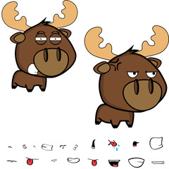 little moose kawaii cartoon expressions collection set illustration in vector format