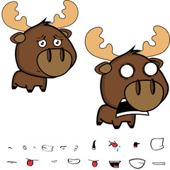 little moose kawaii cartoon expressions collection set illustration in vector format