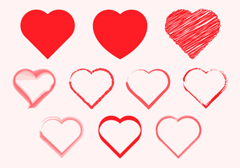Hearts collection love. Elements for Valentine's Day.