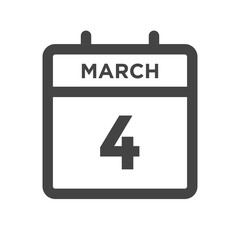 March 4 Calendar Day or Calender Date for Deadlines or Appointment