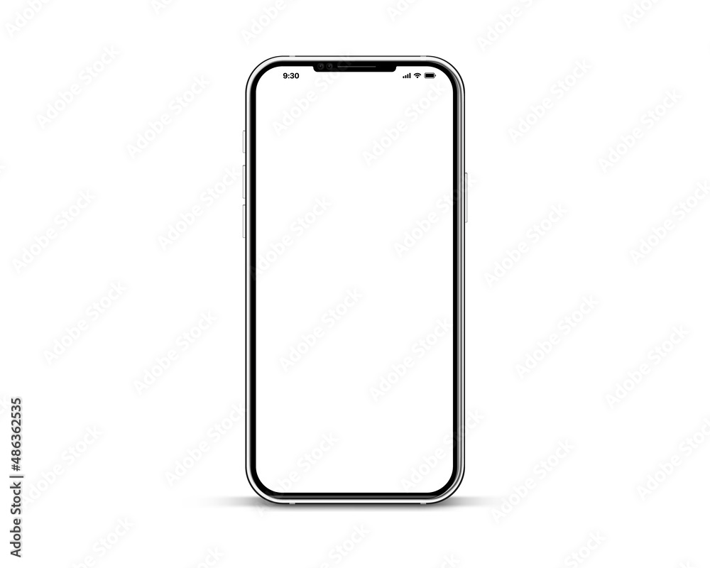 Poster 3d high quality vector mobile mockups. Ultra realistic smartphone. Device UI UX mockup for presentation template. Cellphone frame with blank screen isolated templates. 3d isometric illustration. 