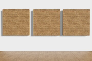 abstract wooden pedestal display with box stand concept. Podium for brand promotion products, realistic 3d digital rendering