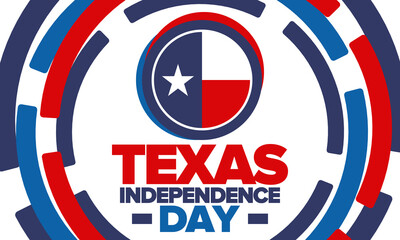 Obraz premium Texas Independence Day. Texas flag. Lone star flag. Freedom holiday in Unites States, celebrated annual in March. Patriotic vector poster. Creative illustration