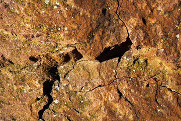 Cracked and abstract grunge texture. Aged material surface backdrop. Weathered effect pattern. Old and dirty background.