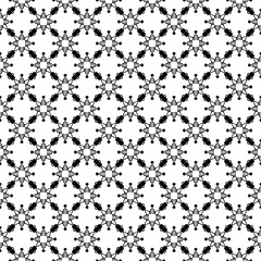 Black and white seamless pattern texture. Greyscale ornamental graphic design. Mosaic ornaments. Pattern template. Vector illustration. EPS10.