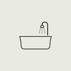 bath tub vector icon illustration sign 