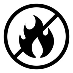 No Fire Flat Icon Isolated On White Background
