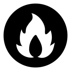 Flame Flat Icon Isolated On White Background