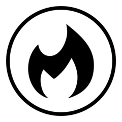 Flame Flat Icon Isolated On White Background