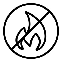 No Fire Flat Icon Isolated On White Background