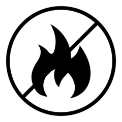 No Fire Flat Icon Isolated On White Background