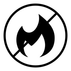 No Fire Flat Icon Isolated On White Background