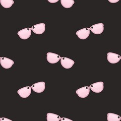 cute summer pattern for kids - kids sunglasses on dark background