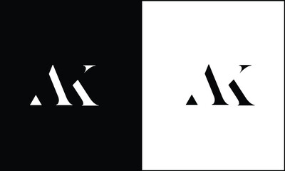 AK, KA Abstract Letters Logo Monogram - obrazy, fototapety, plakaty